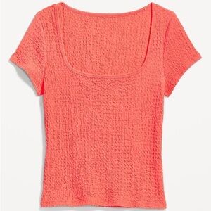 Old Navy fitted square-neck t-shirt Coral Top
